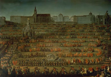 De aankomst van Isabella van Parma ter gelegenheid van haar huwelijk met Jozef II, 1760